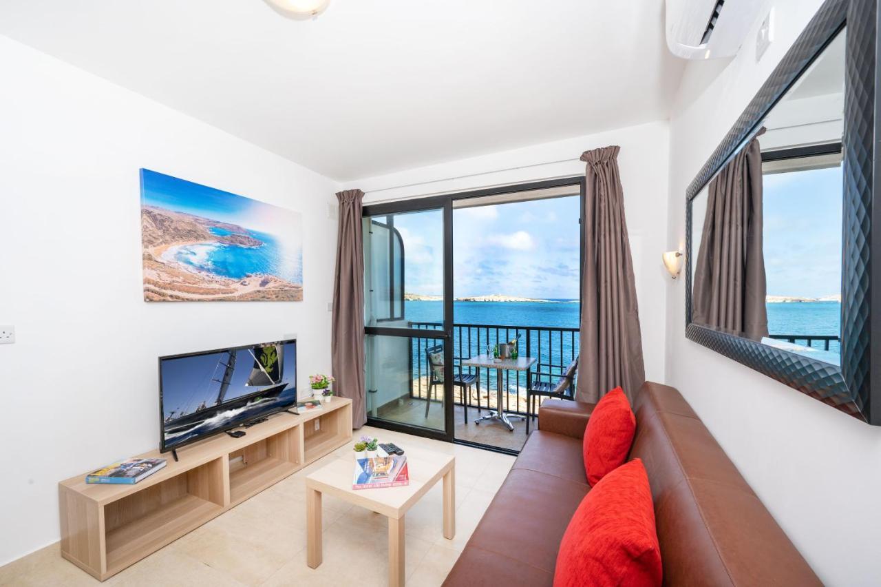 Islet Promenade Seafront 1 Bedroom Apartment With Sea View Balcony By Getawaysmalta 세인트폴스베이 외부 사진